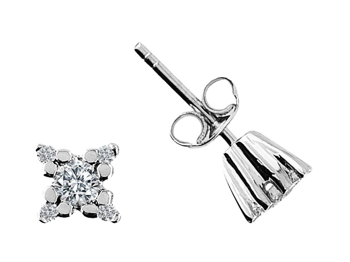 Boucles d'oreilles solitaires en diamant de 0,51 carat au total