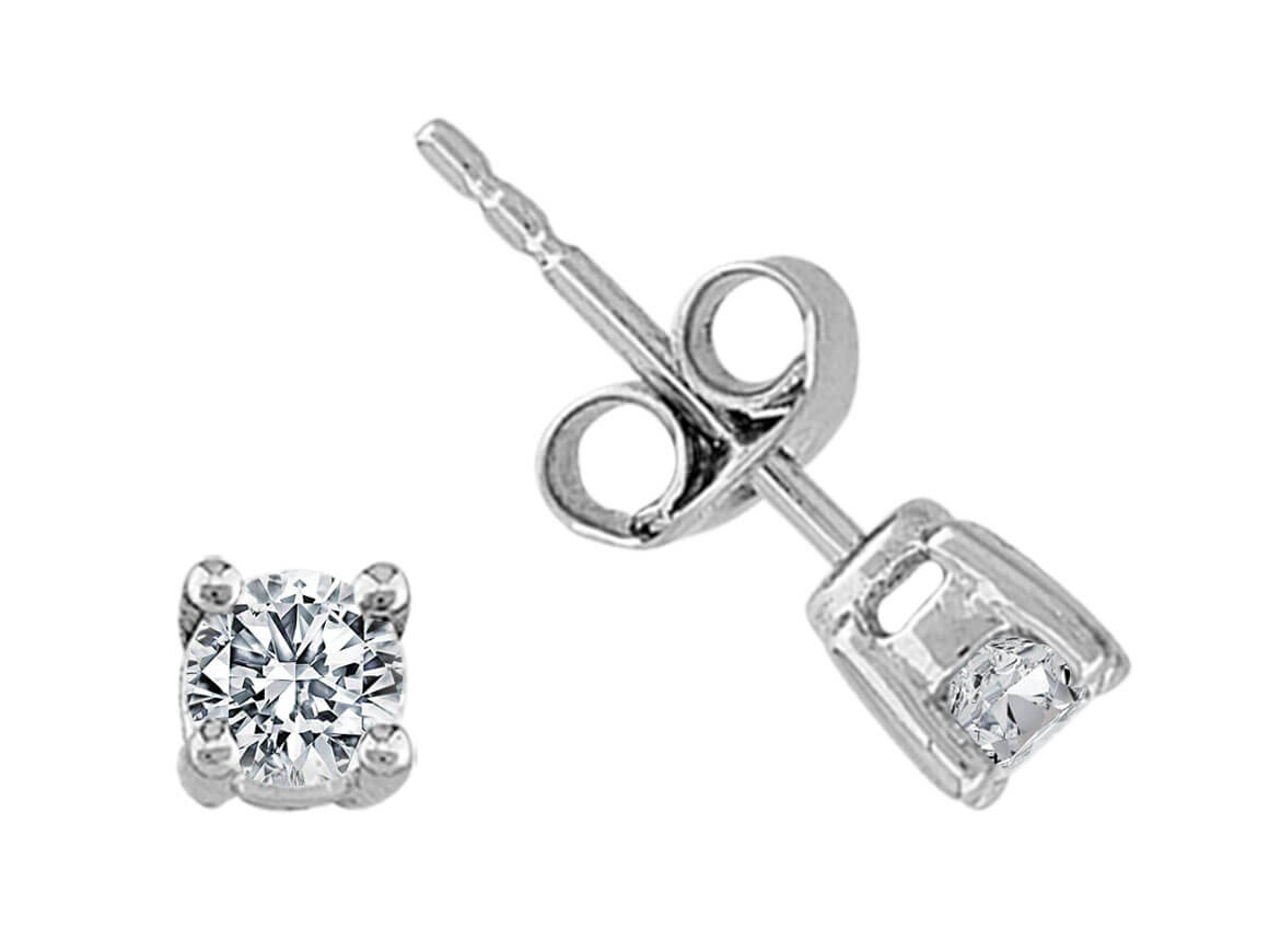 Boucles d'oreilles solitaires diamant 0,46 carat