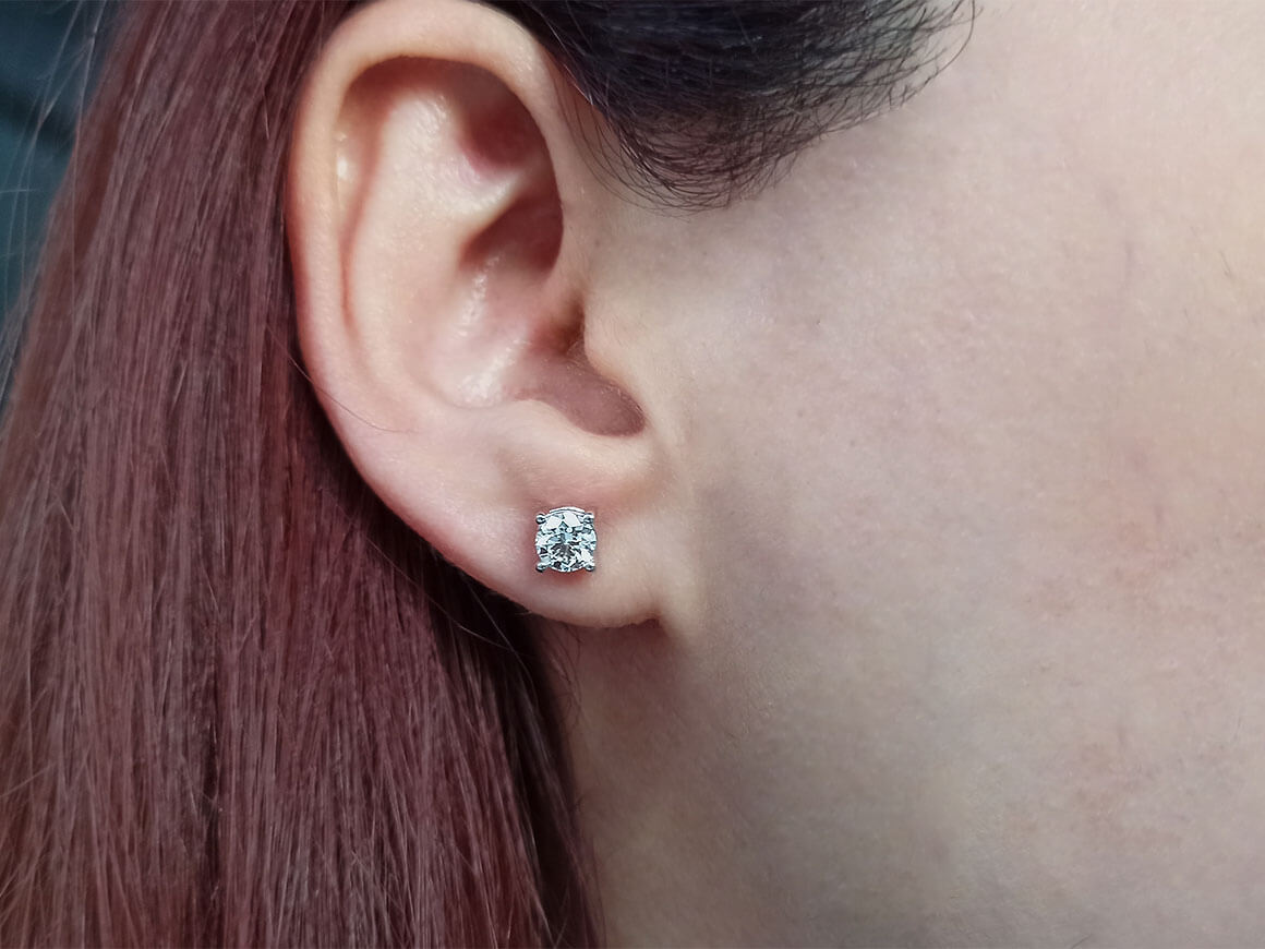 Boucles d'oreilles solitaires diamant 0,91 carat