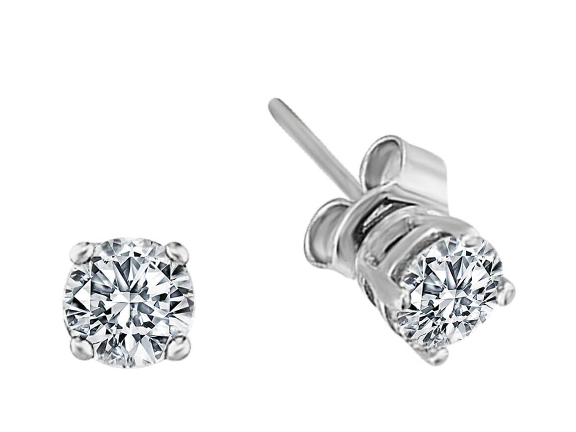Boucles d'oreilles solitaires diamant 0,91 carat