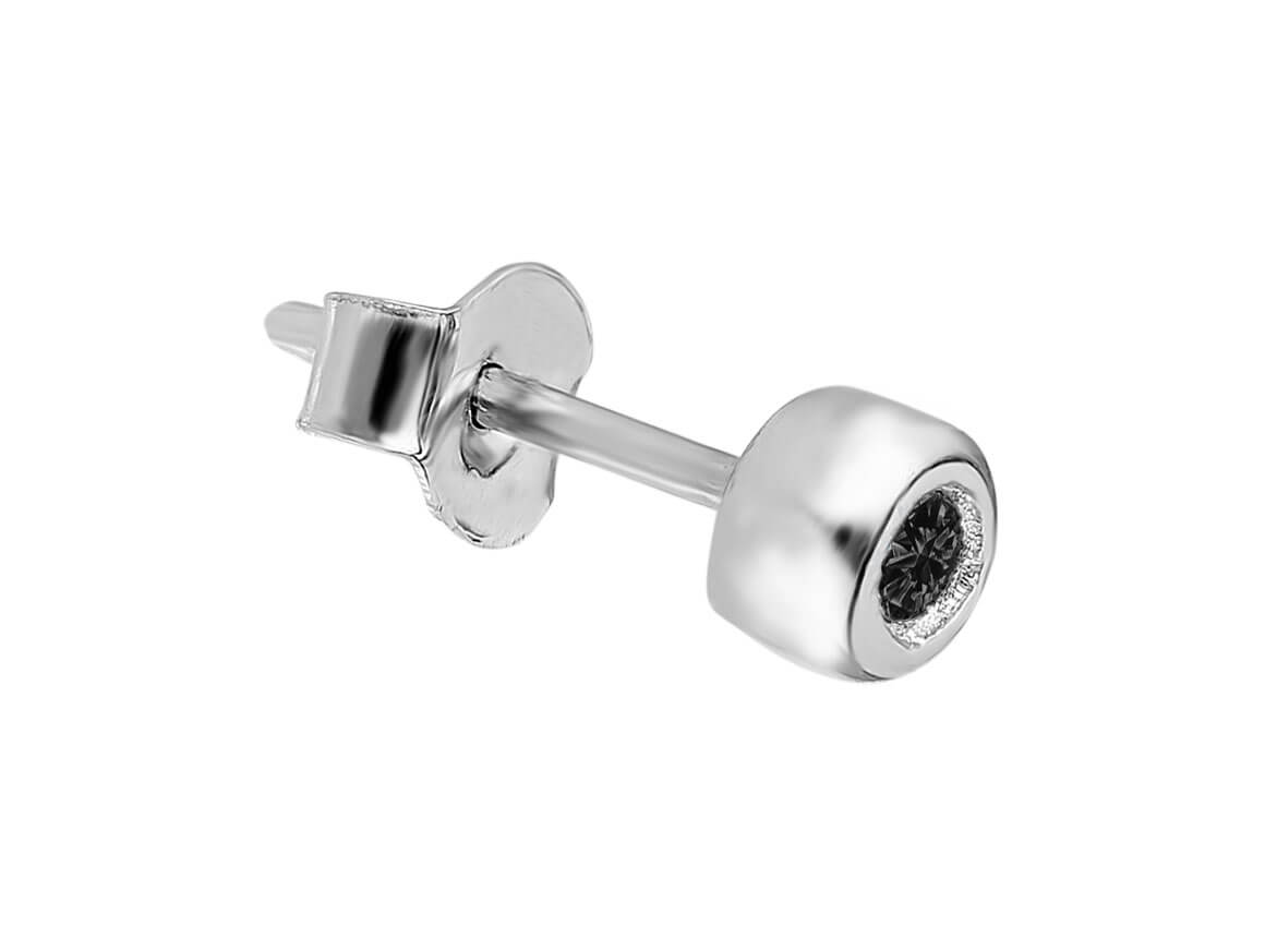 Boucles d'oreilles à tige pour homme avec diamant noir de 0,04 carat
