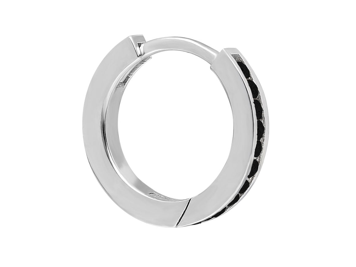 Boucles d'oreilles créoles homme diamant noir