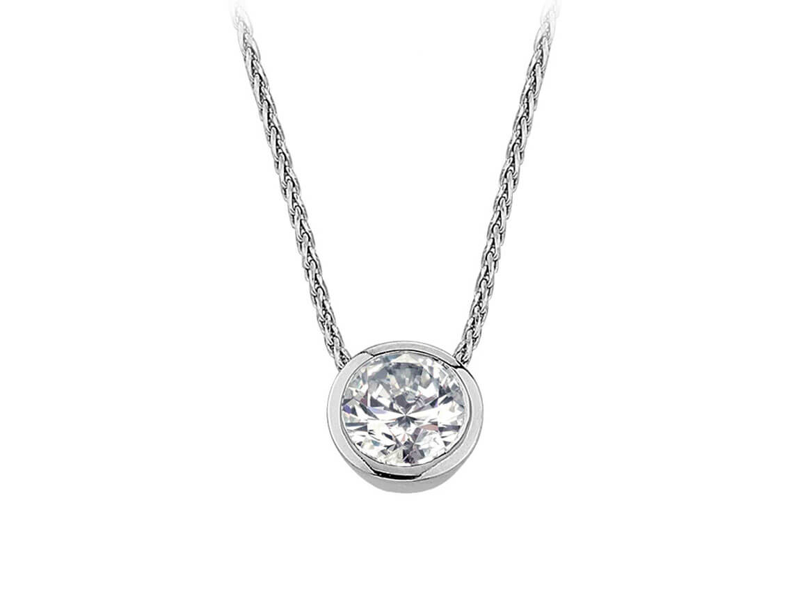Collier solitaire diamant 0,57 carat