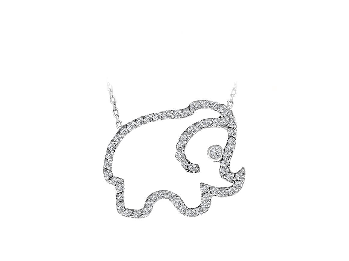 Collier éléphant diamant