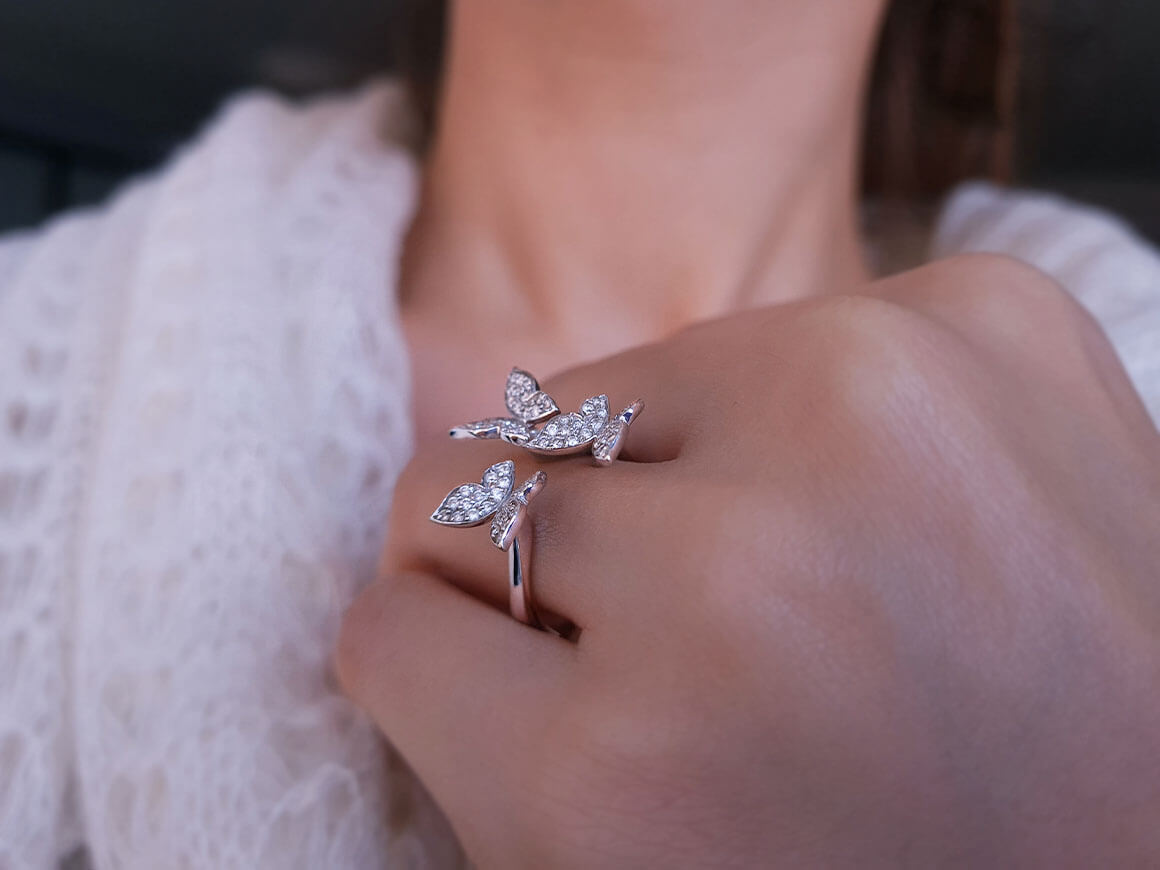 Diamant Schmetterling Ring