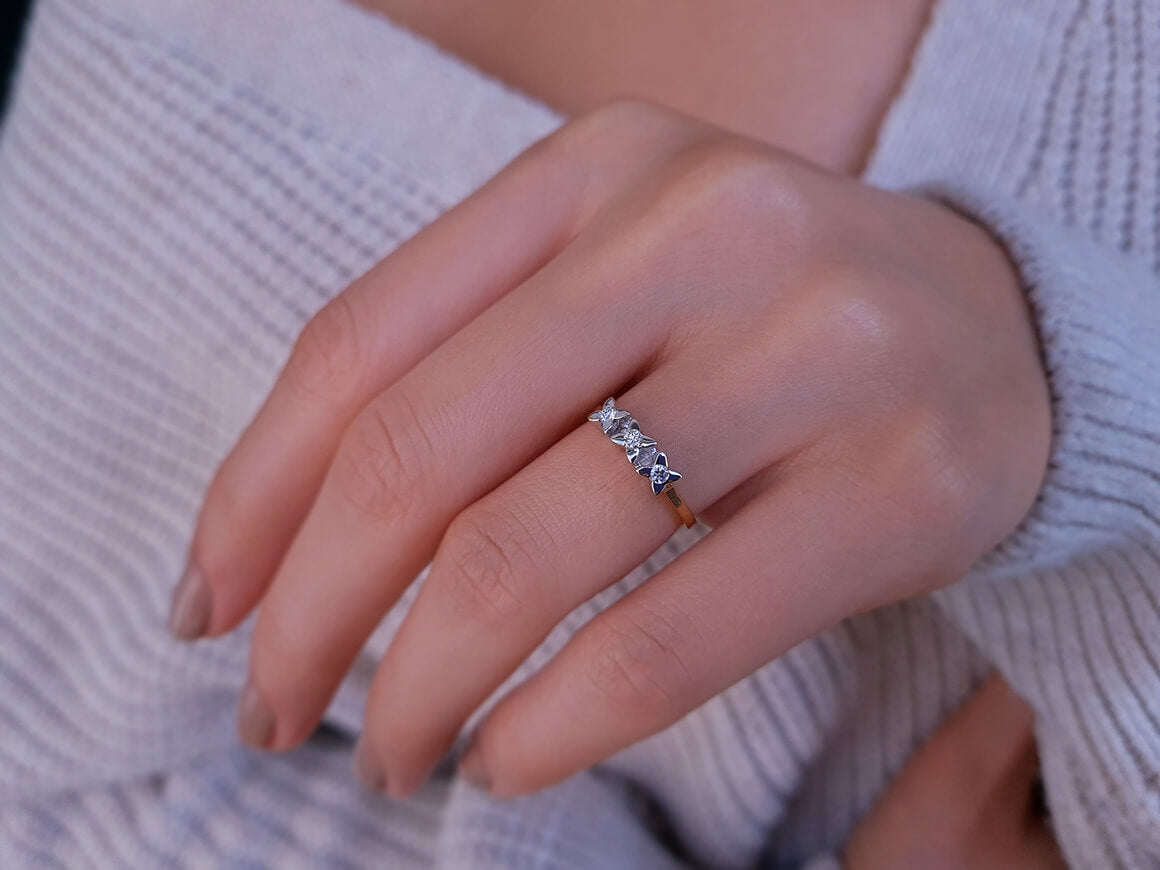 0.11 Karat Diamant Trilogy Ring
