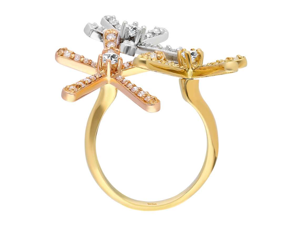 Diamond Tria Flower Ring