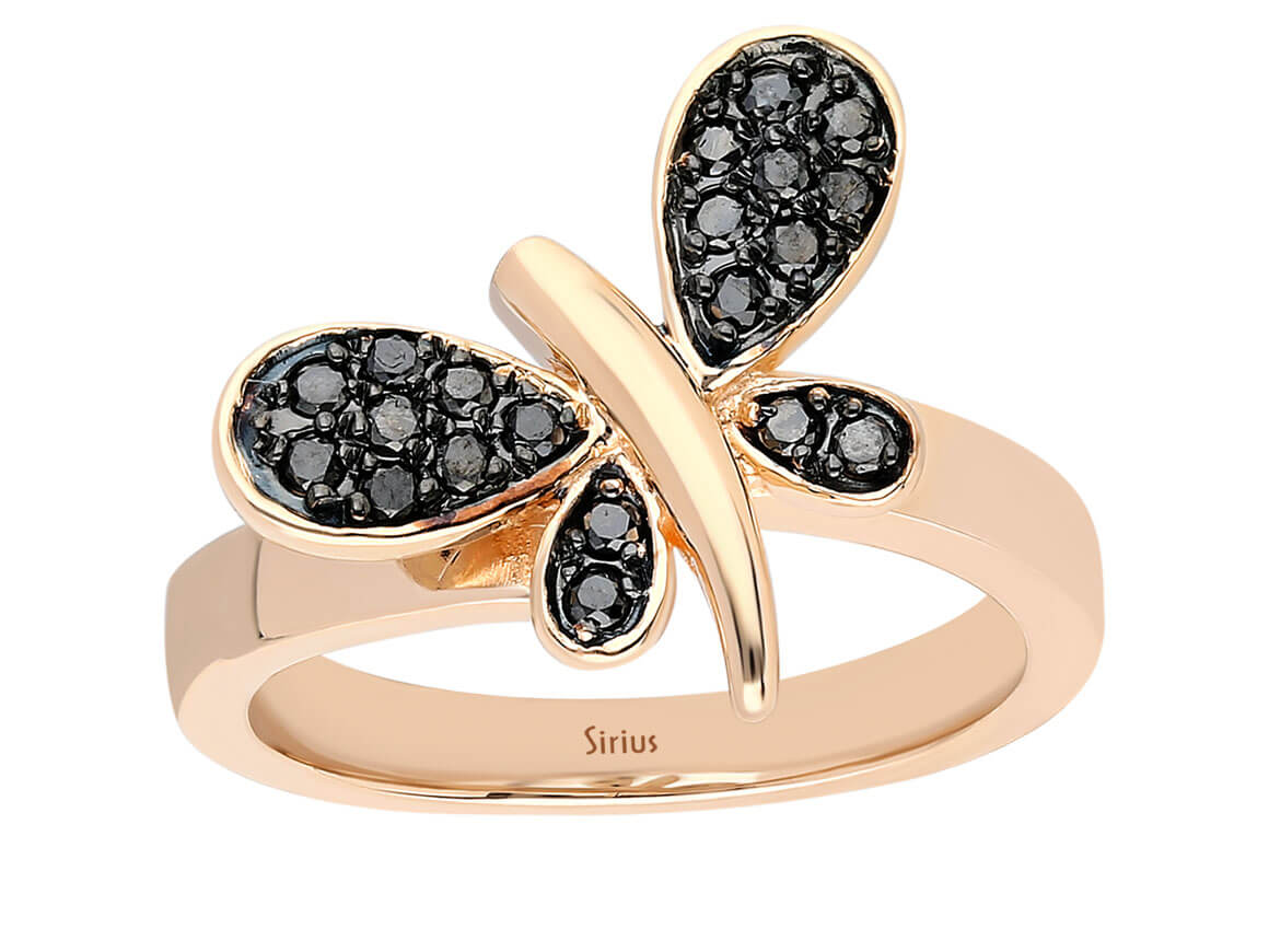 Bague Libellule Diamant Noir