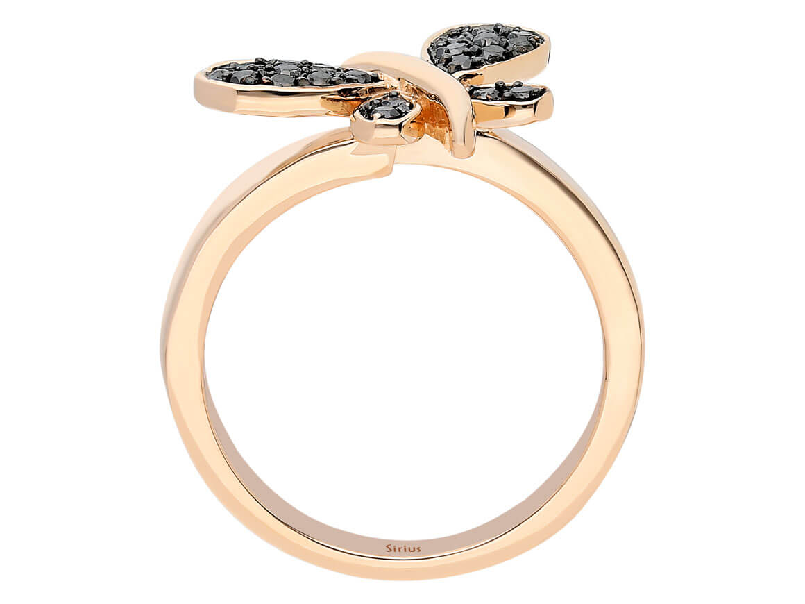 Bague Libellule Diamant Noir