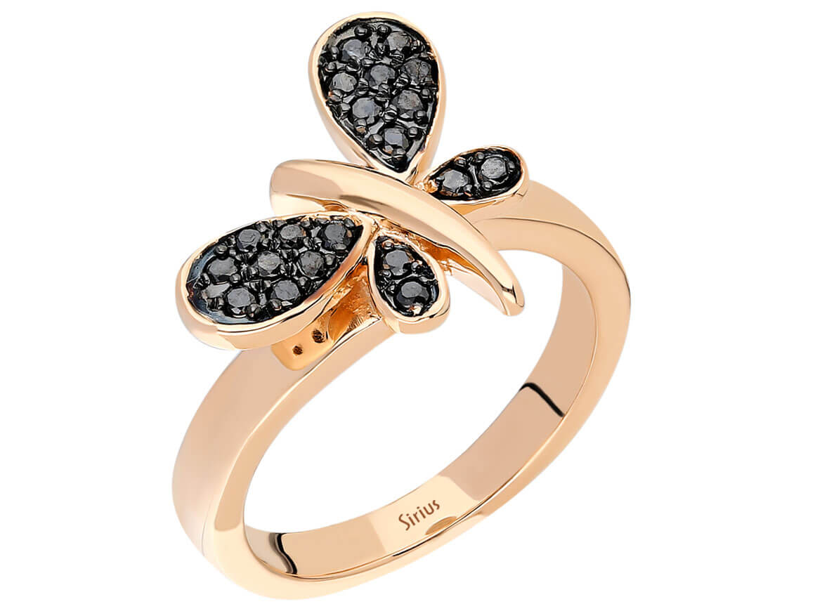 Bague Libellule Diamant Noir