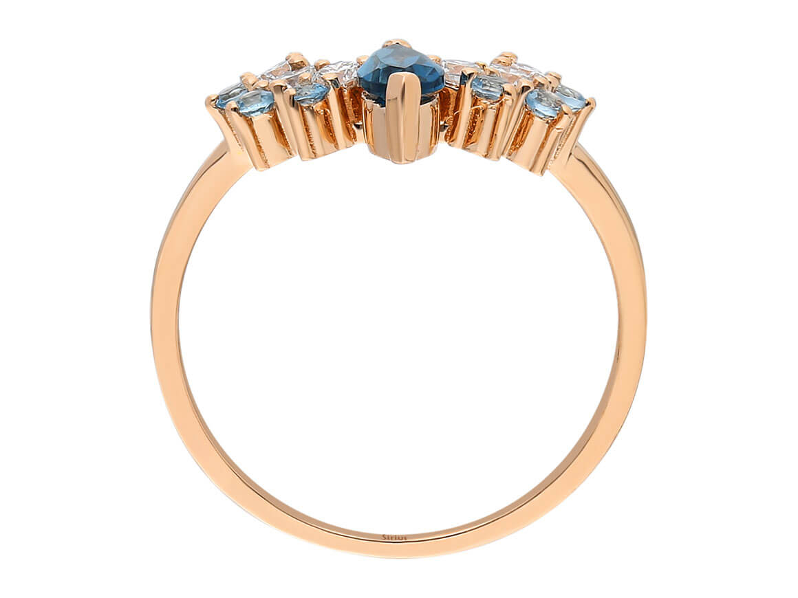 Bague Couronne de Rêve Bleu Diamant