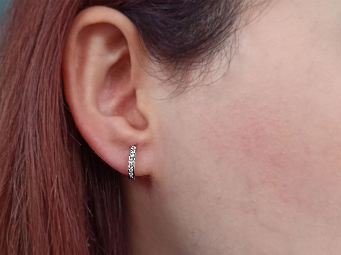 Boucles d'oreilles créoles diamant