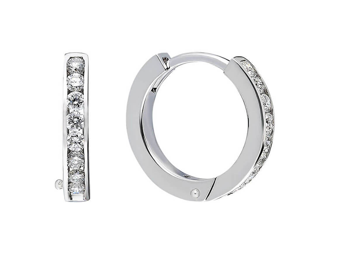 Boucles d'oreilles créoles diamant