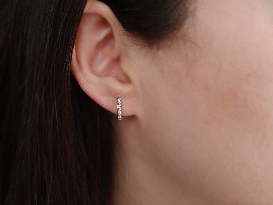 Boucles d'oreilles créoles diamant