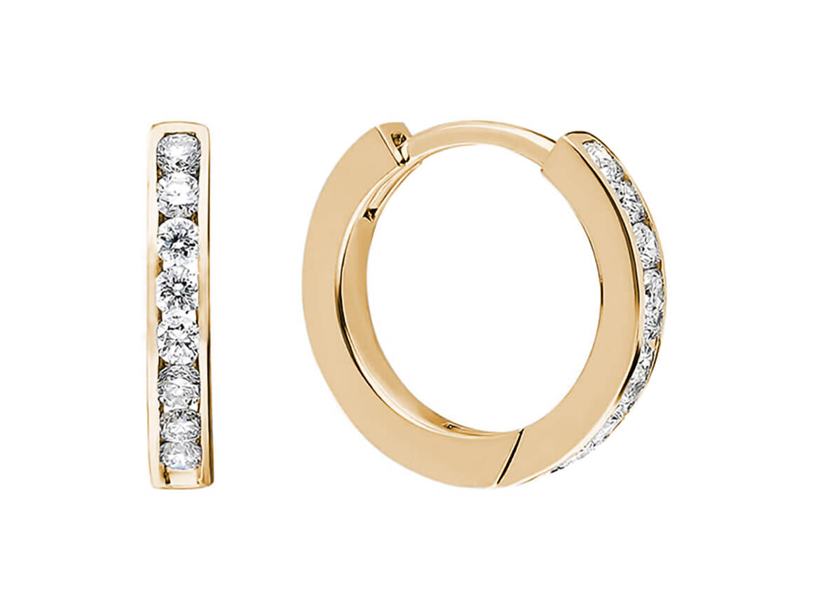 Boucles d'oreilles créoles diamant