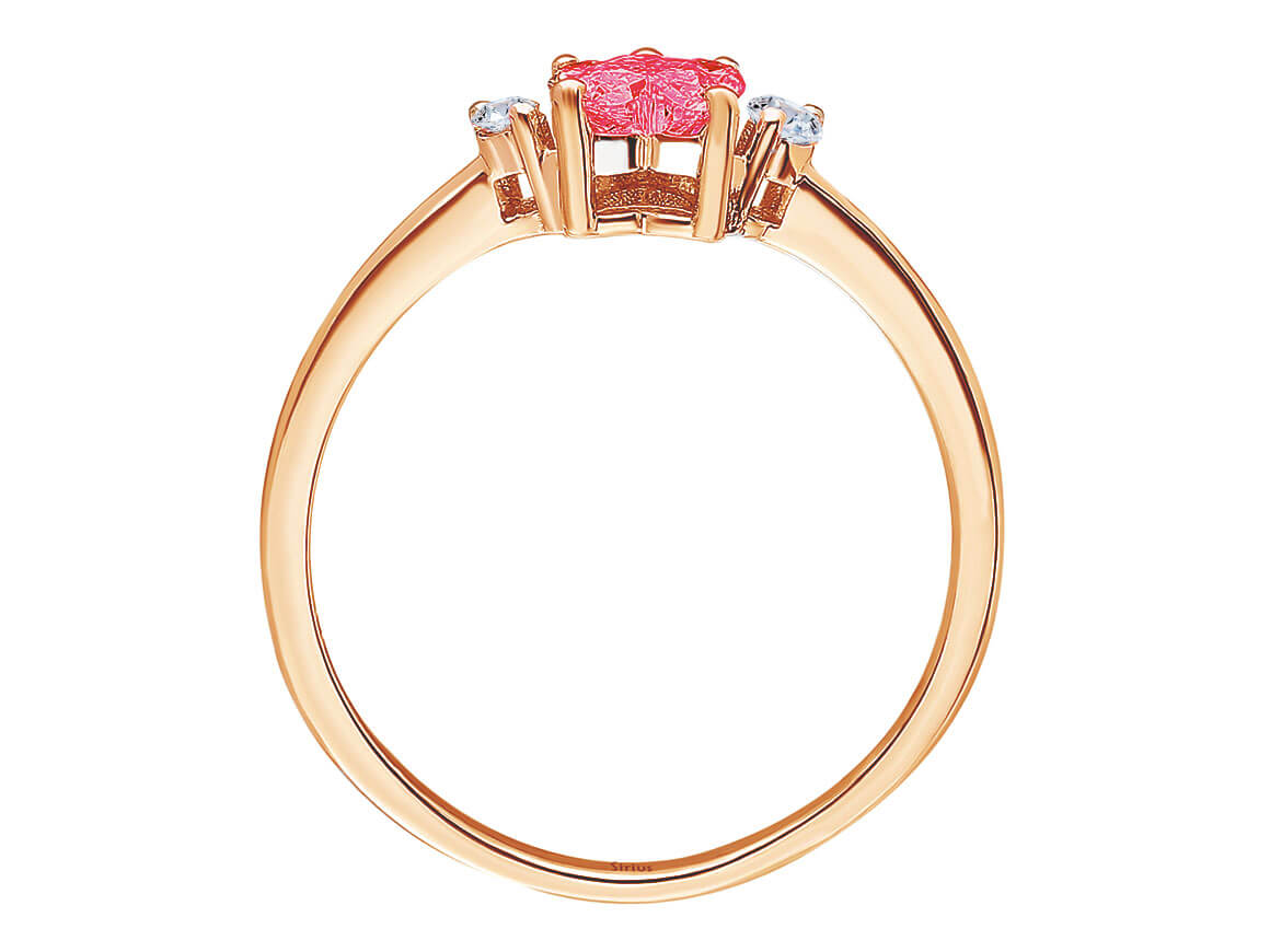 Bague patte de chat diamant et tourmaline rose