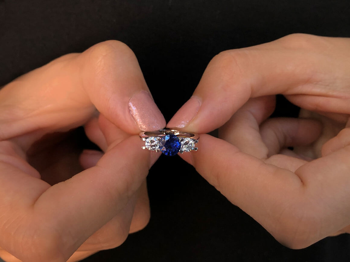 Diamond and Sapphire Nova Tria Ring