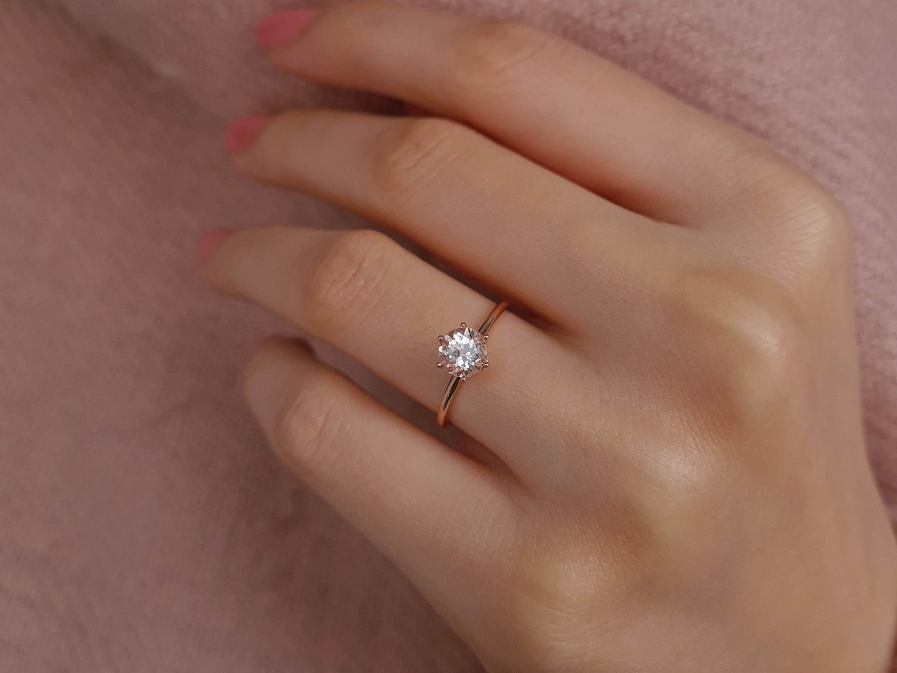 Diamond and Morganite Malaga Ring