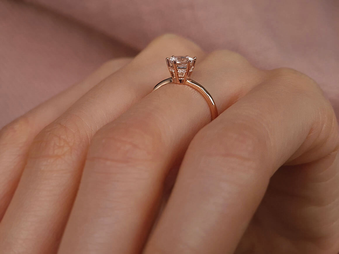 Diamond and Morganite Malaga Ring