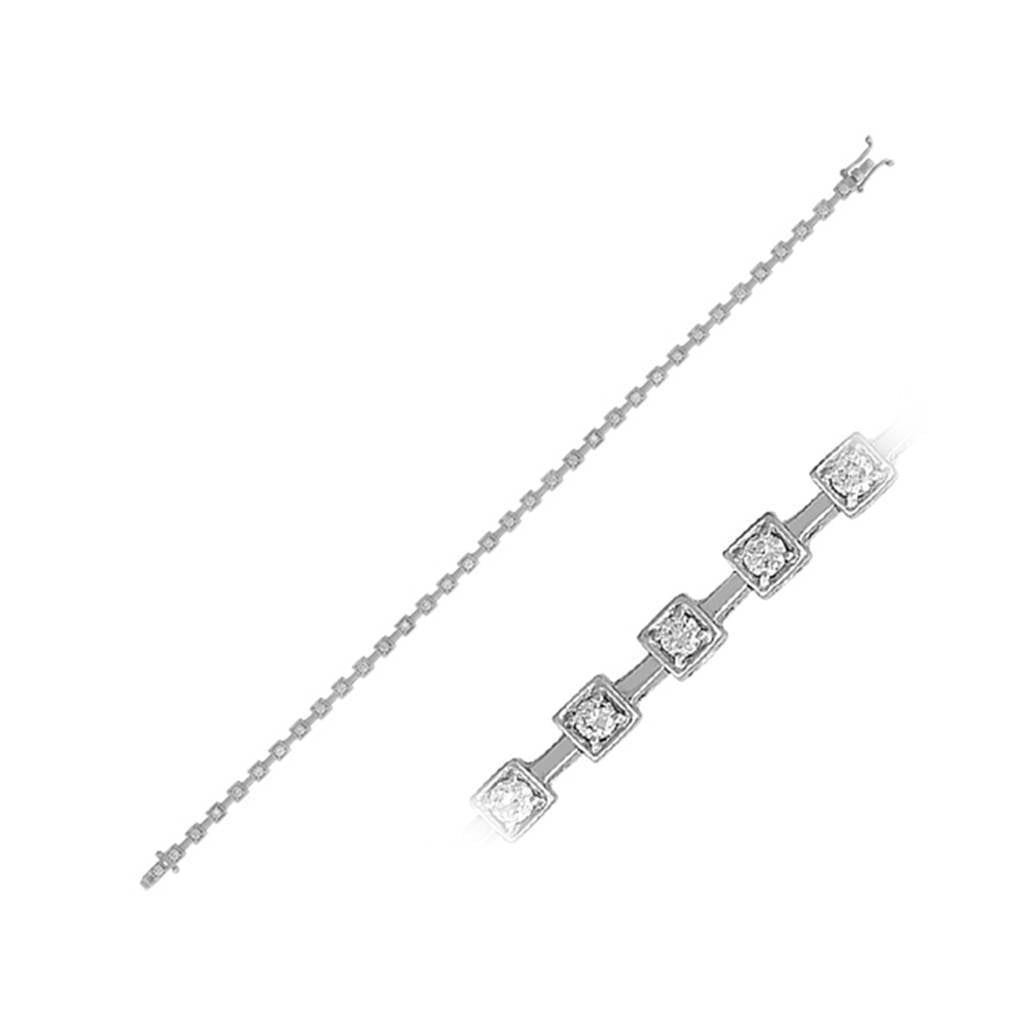 Bracelet tennis en diamant de 1,21 carat au total