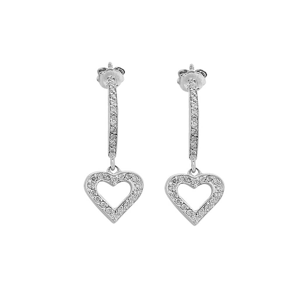 Boucles d'oreilles coeur diamant