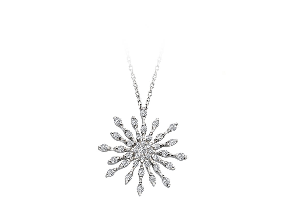 Collier flocon de neige en diamant