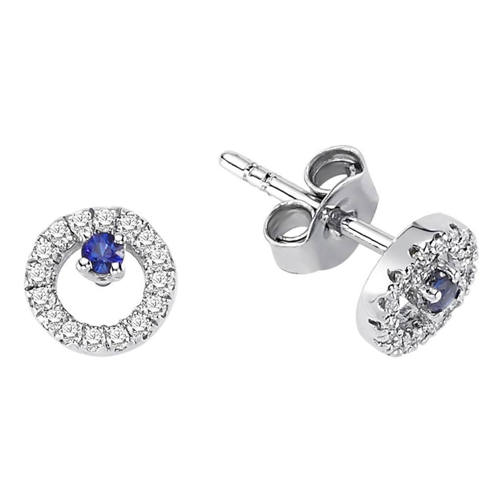 Diamond and sapphire stud earrings