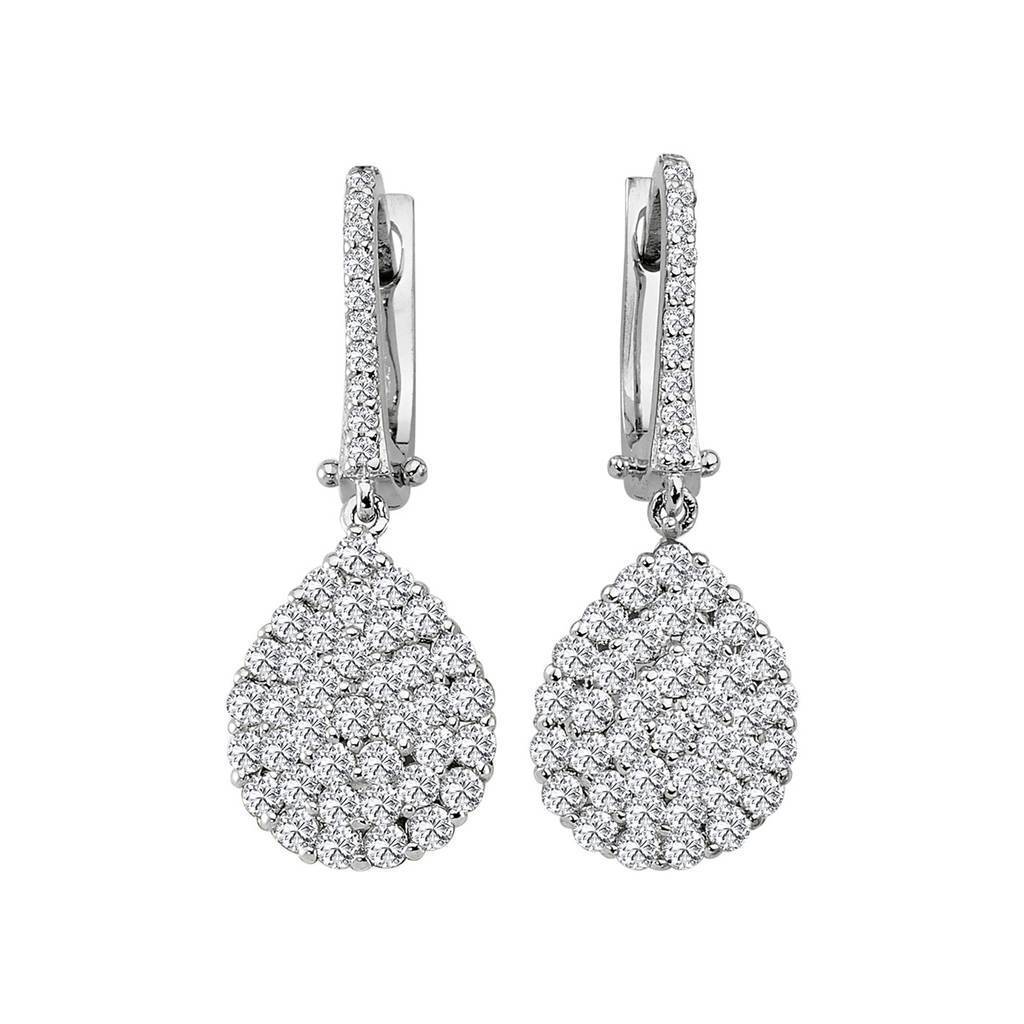 Boucles d'oreilles grappes de diamants