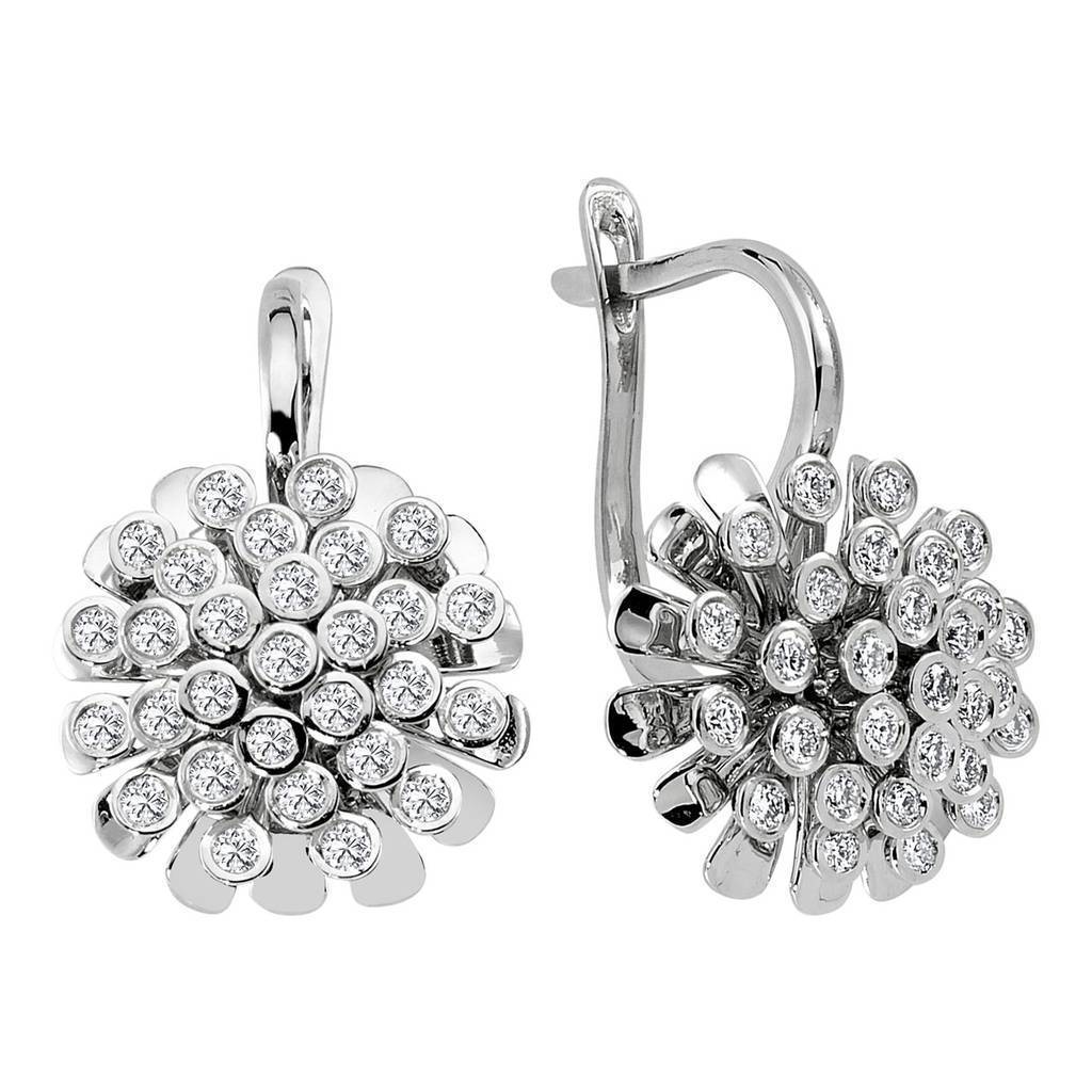Boucles d'oreilles fleur diamant