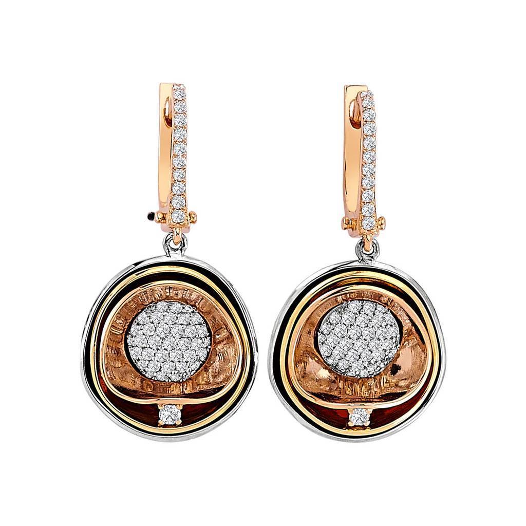 Boucles d'oreilles pendantes pavées de diamants