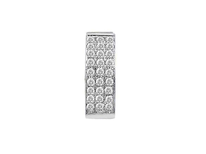Boucles d'oreilles créoles homme diamants trois rangs