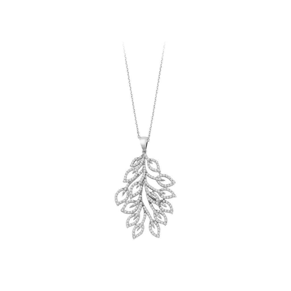 Diamond Cluster Leaves Necklace