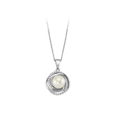 Diamond and Pearl Spiral Necklace