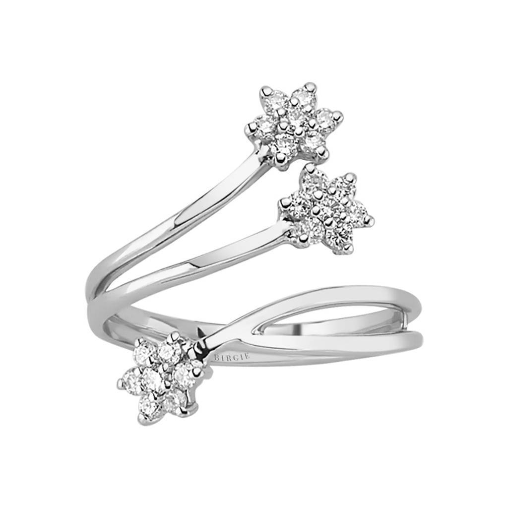 Diamond Tria Flower Ring