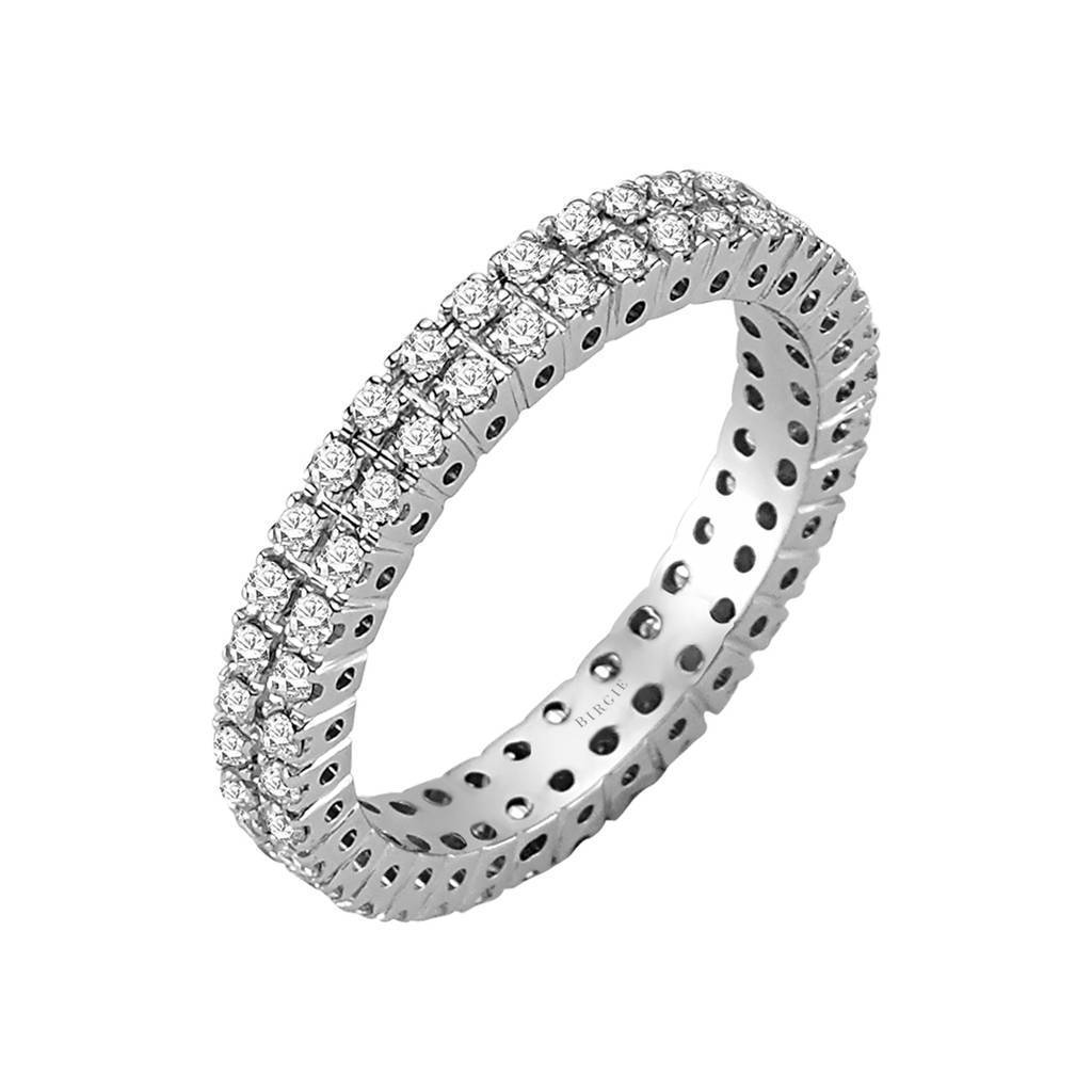 0.79 Carat Diamond Twin Line Eternity Wedding Ring