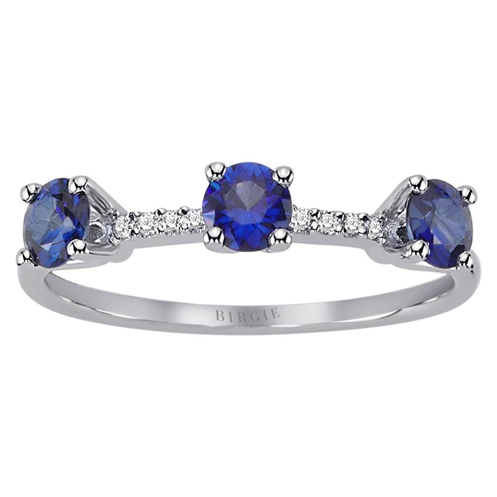 Diamant und Tria Saphir Ring
