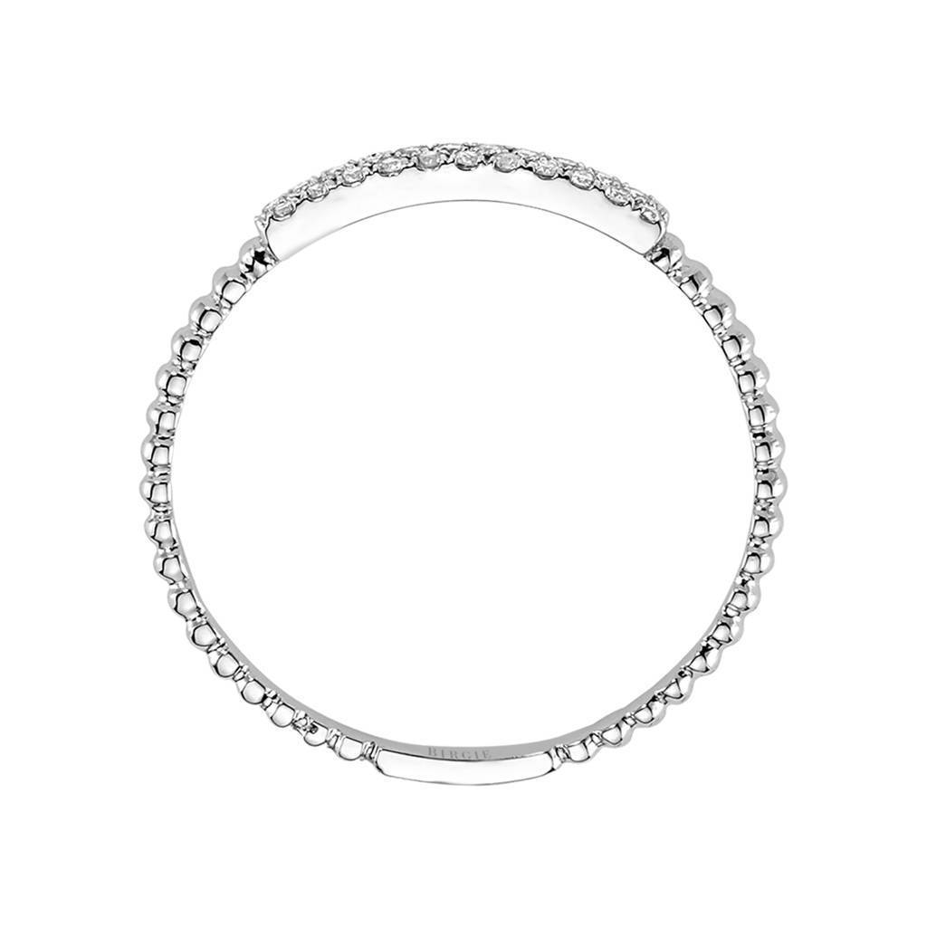 Alliance diamants deux rangs en or blanc