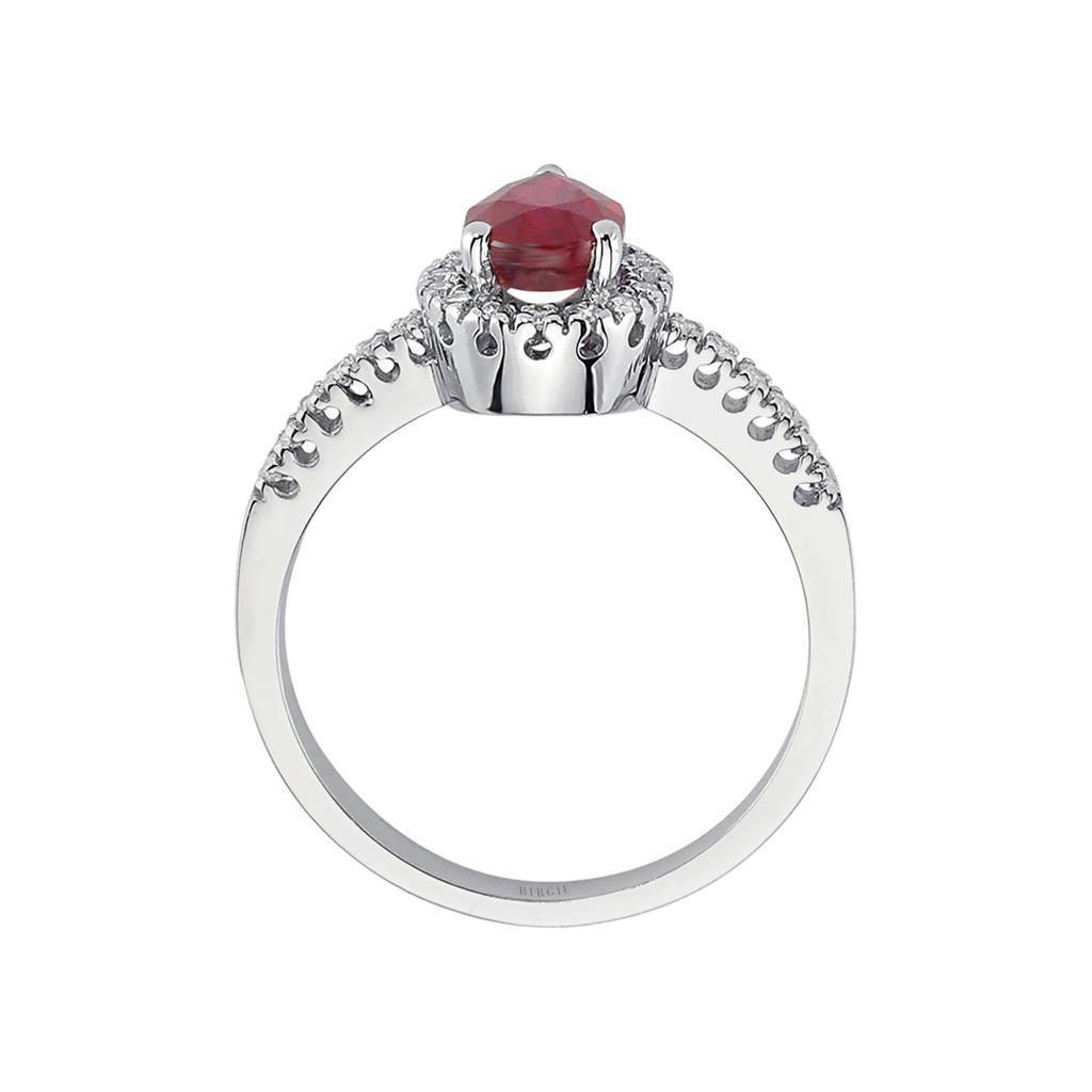 Bague rubis diamant et larme