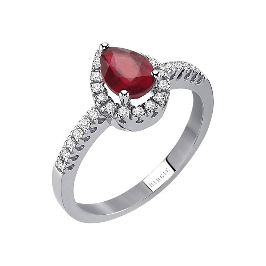 Bague rubis diamant et larme