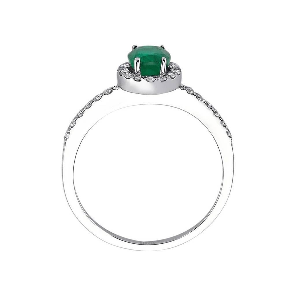 Bague diamant et émeraude ovale