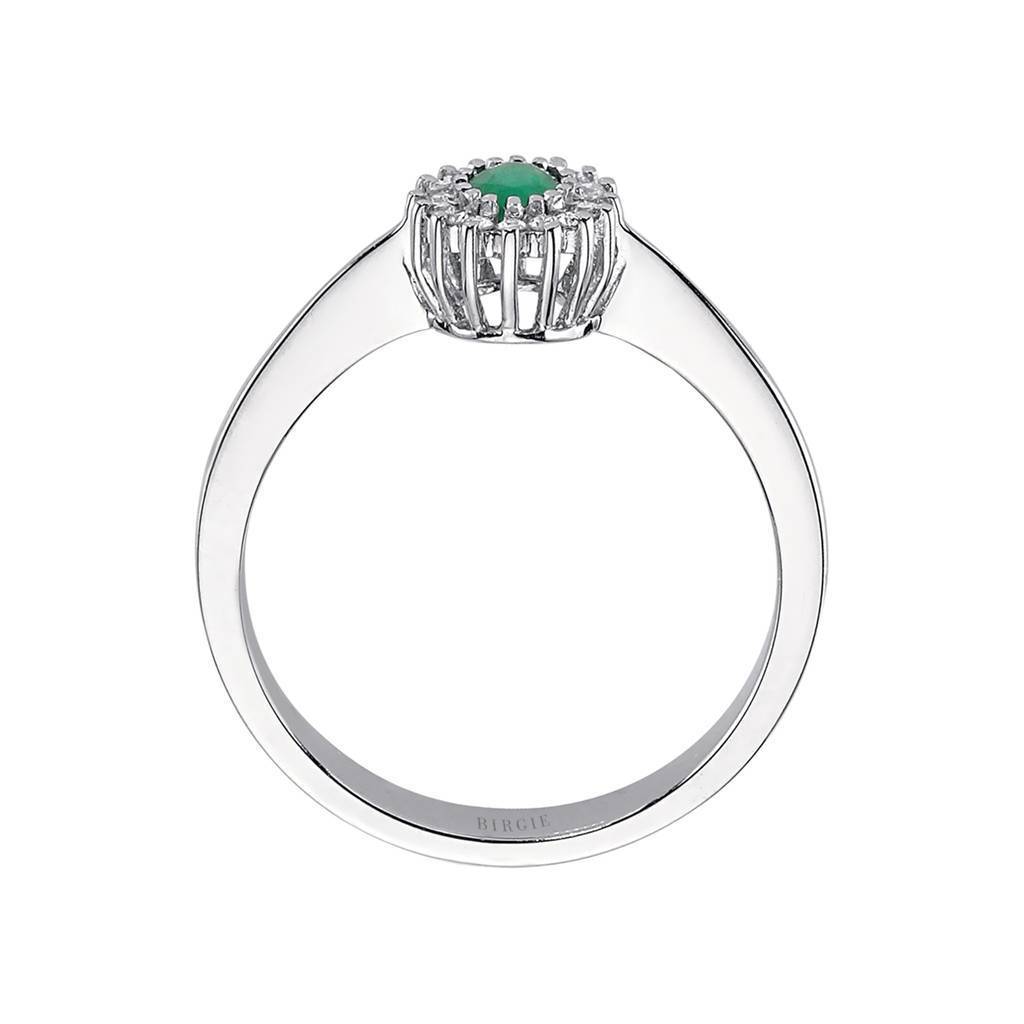 Diamond and Oval Emerald Ring