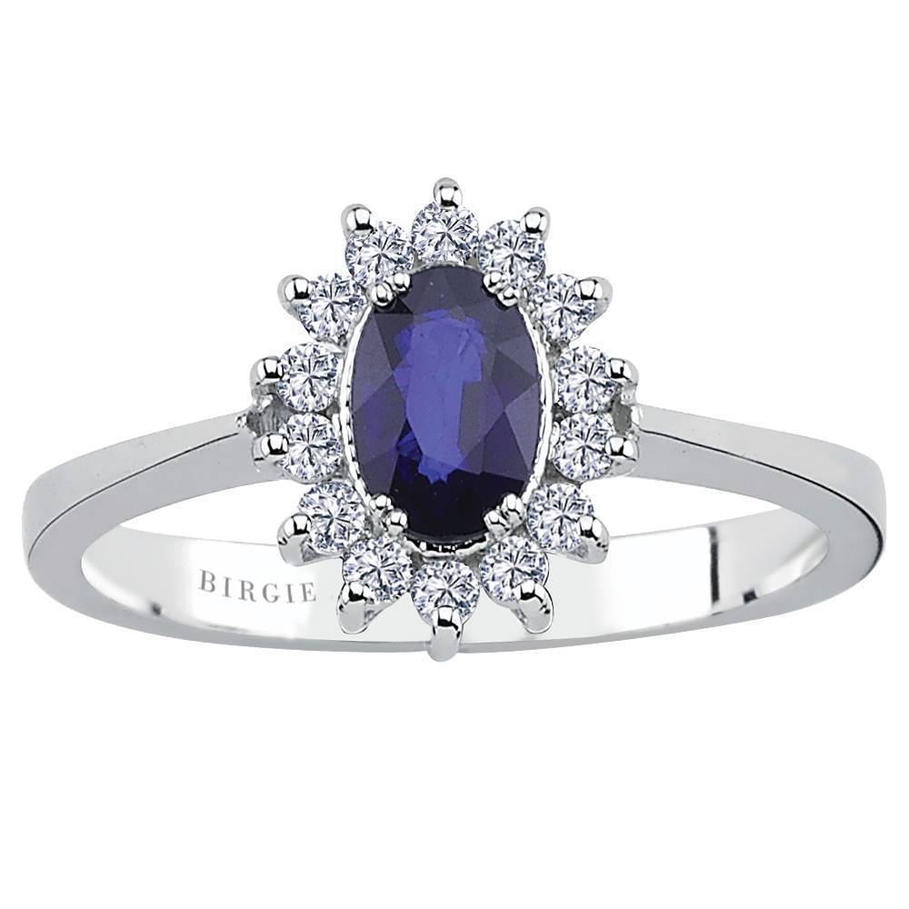 Bague Diamant et Saphir Ovale