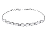 Diamond and Oval White Topaz Bracelet
