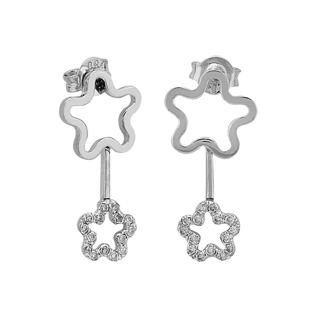 Boucles d'oreilles fleur diamant