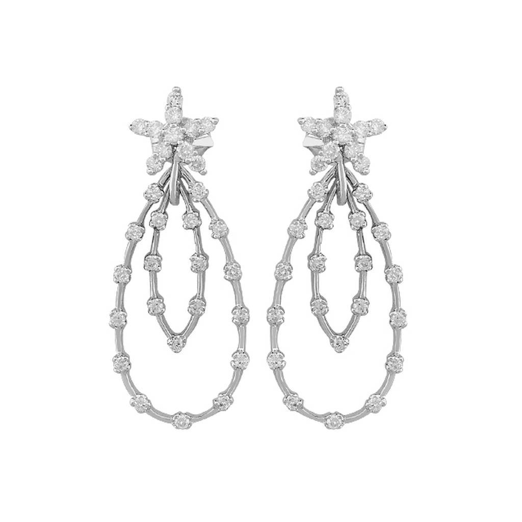 Boucles d'oreilles pendantes en diamant