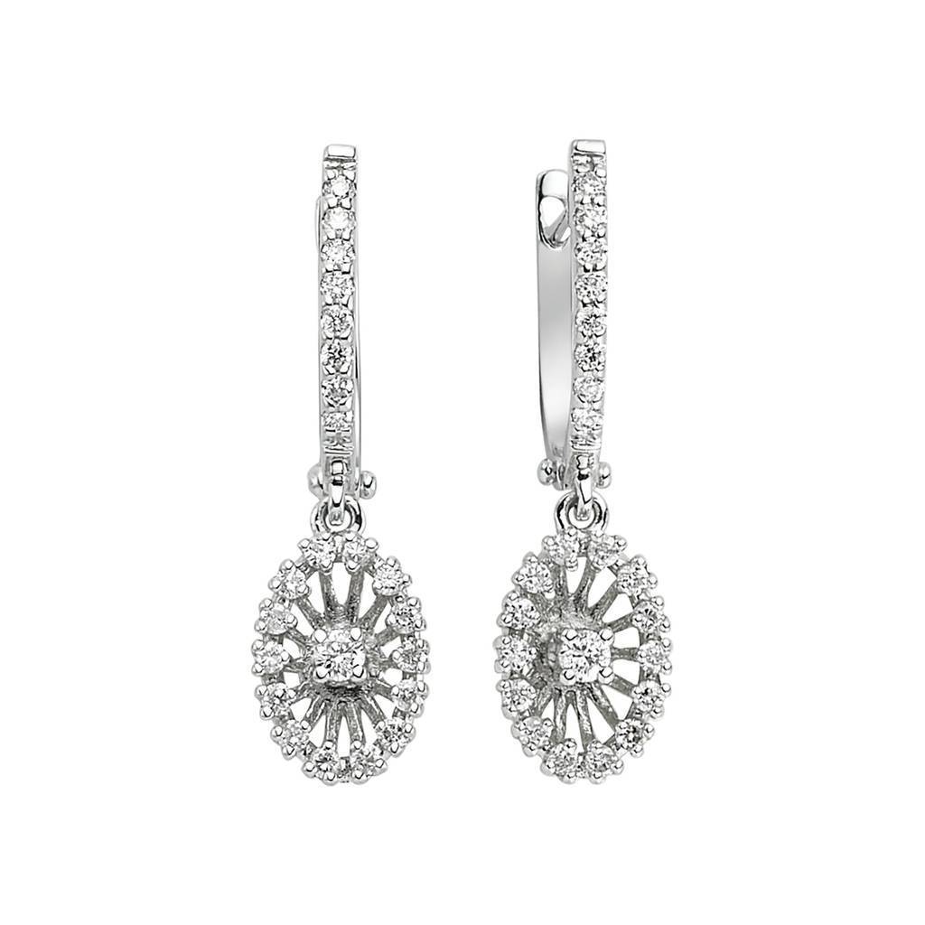 Boucles d'oreilles fleurs de mariée en diamant