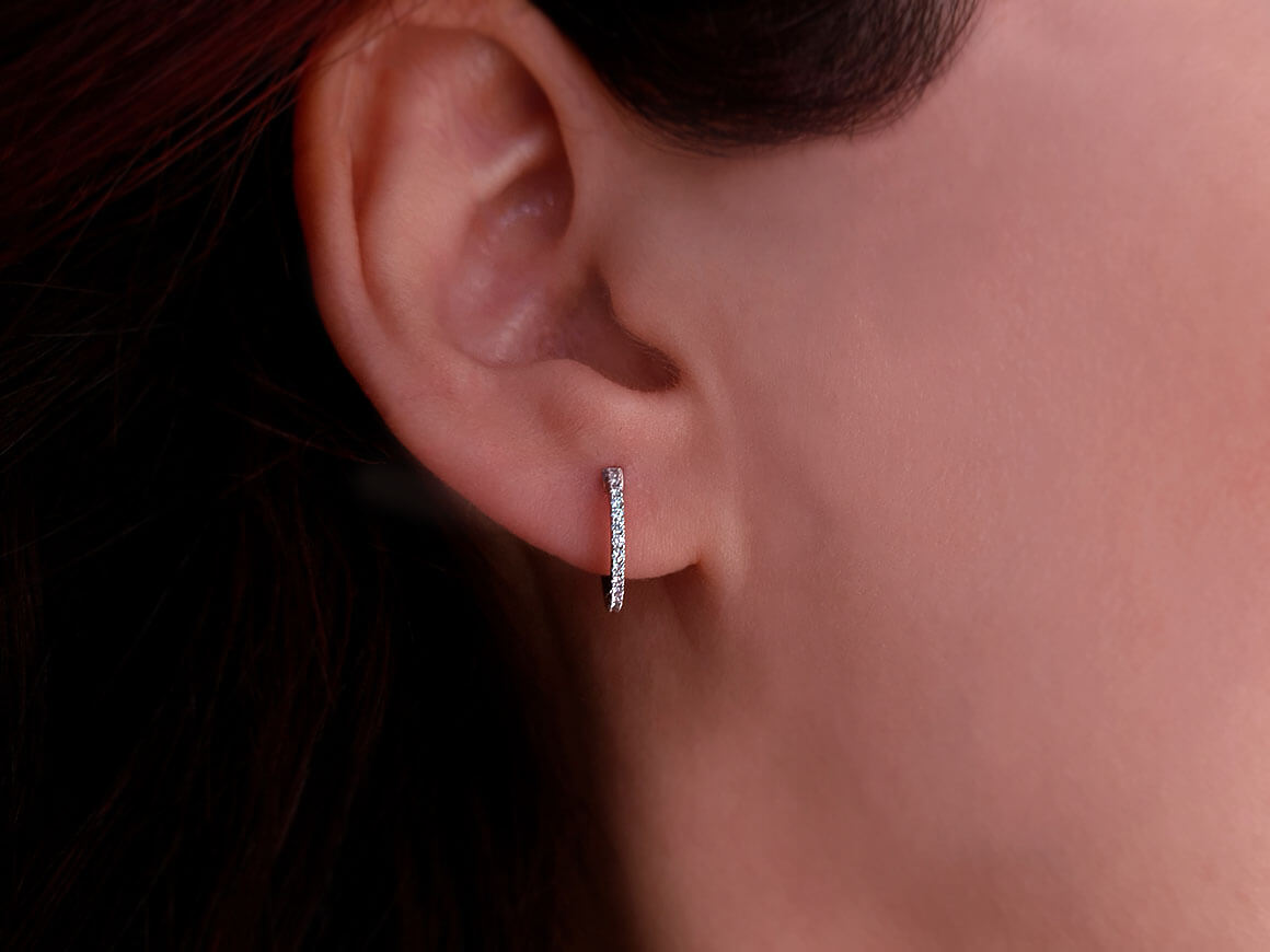 Boucles d'oreilles créoles diamant