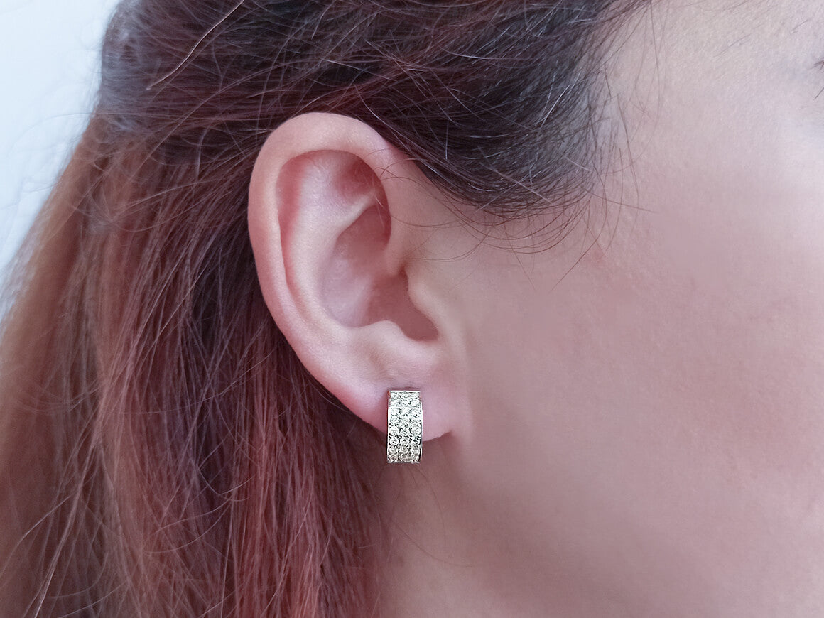 Boucles d'oreilles créoles diamant