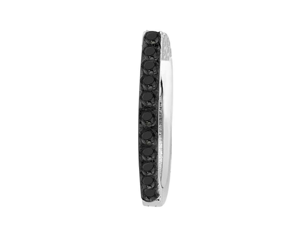 Boucles d'oreilles créoles homme diamant noir