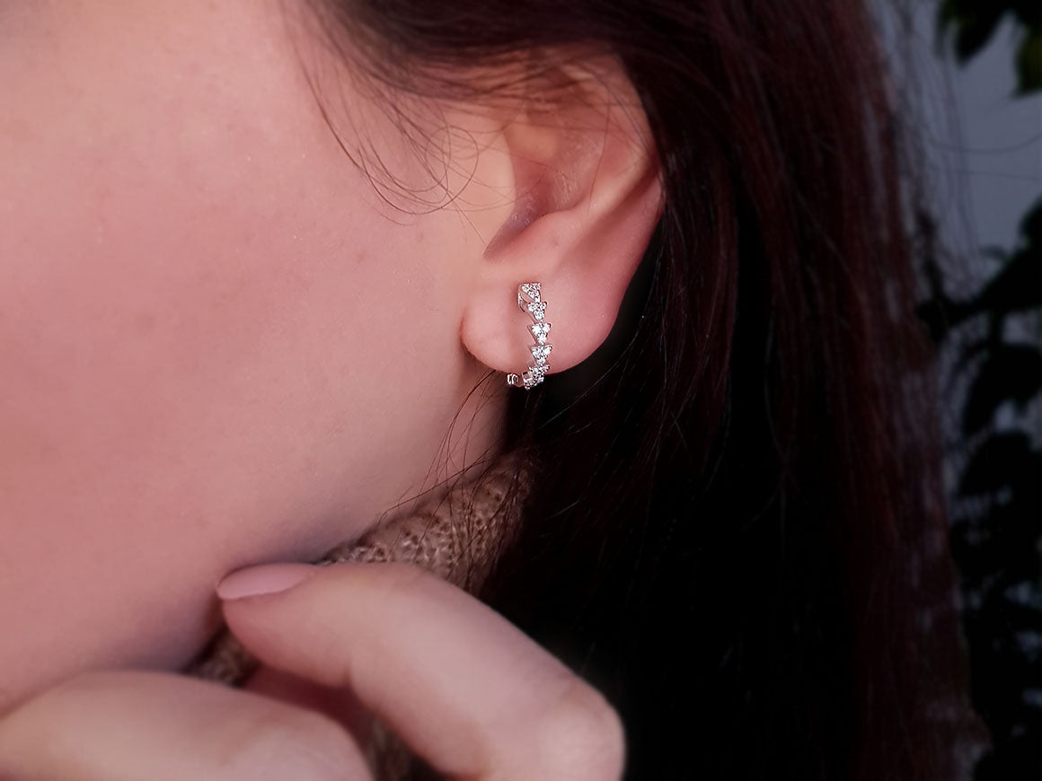 Boucles d'oreilles créoles diamant pangolin